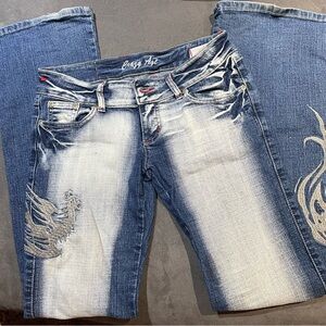 Vintage Y2K Crazy Age Low rise Flare Boot Cut Washed Jeans
